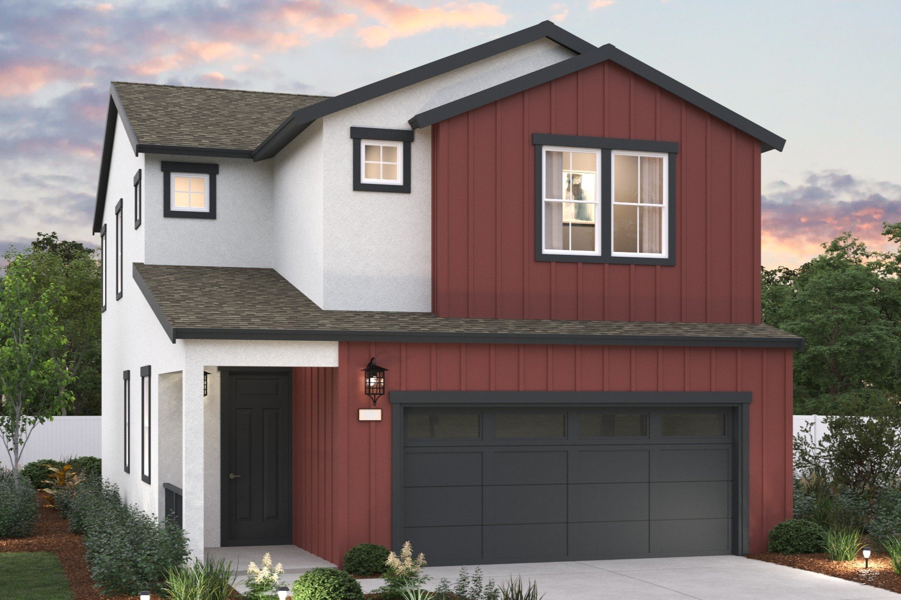 A house with a garage.