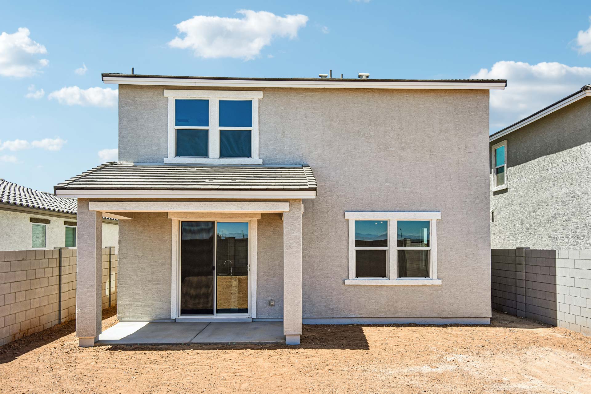 A house with a garage.