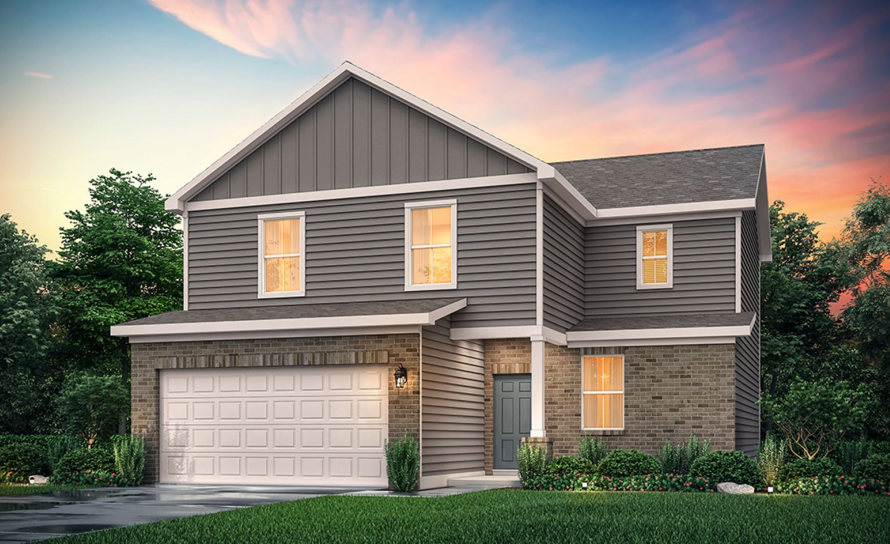 A house with a garage.