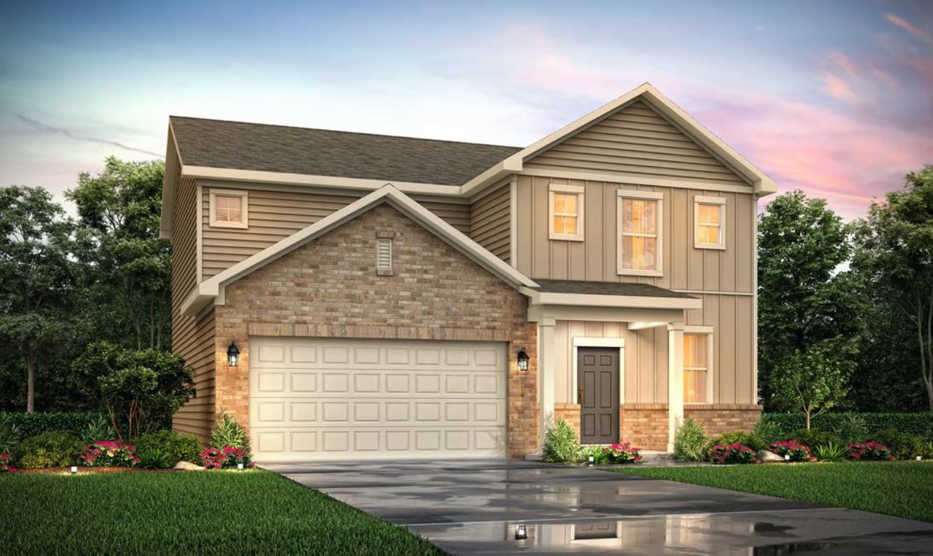 A house with a driveway.