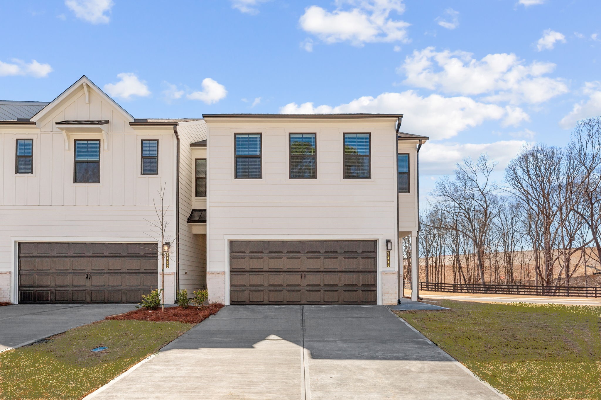 A house with a garage.