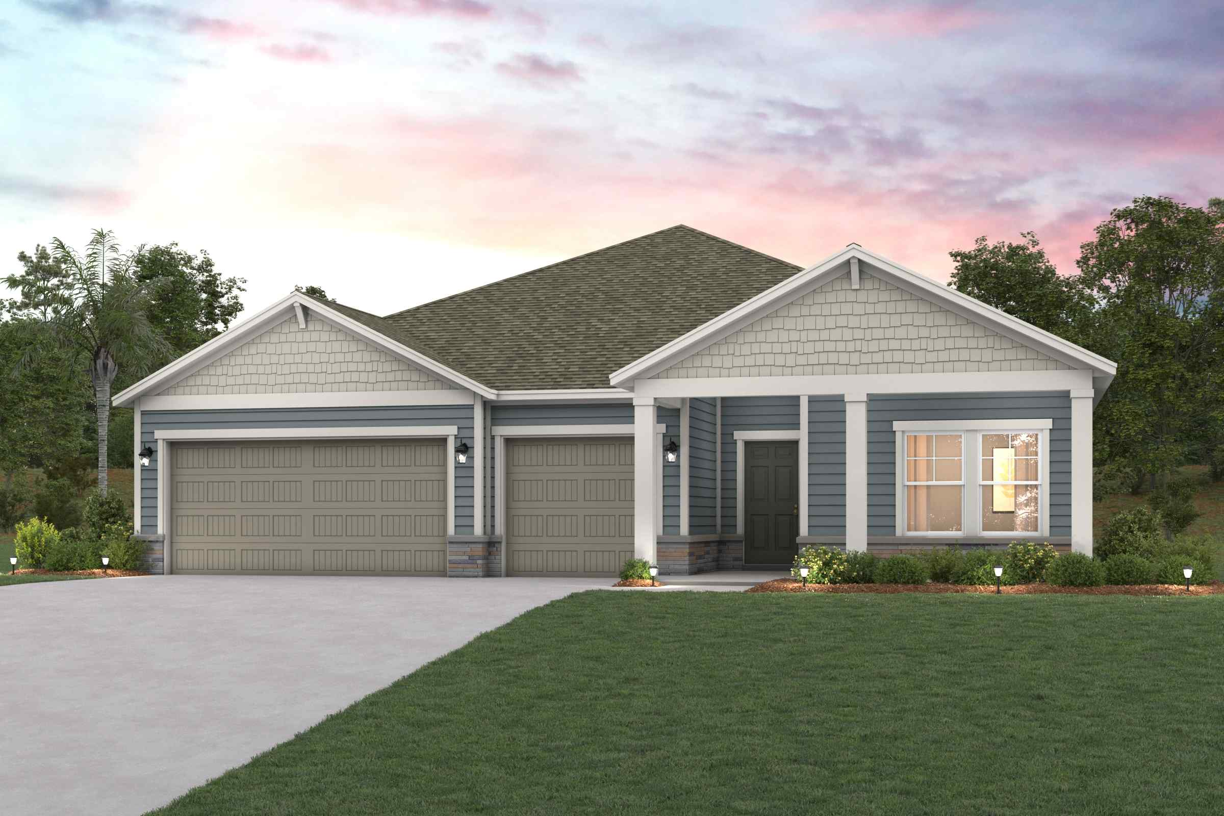 Kenai Floor Plan Exterior Elevation C31 at NorthShore in Kingsland, GA