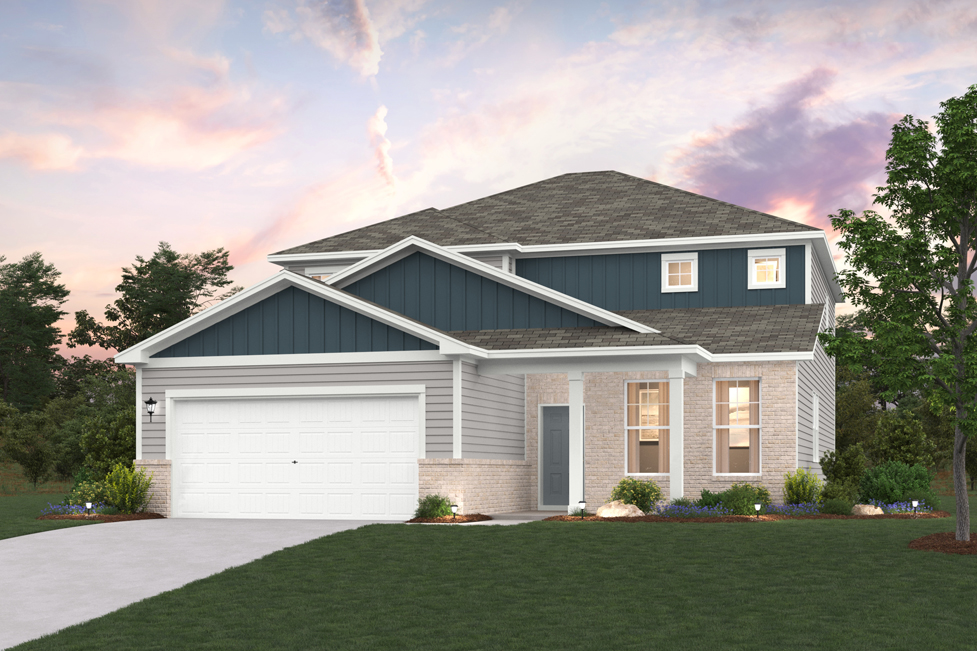 A house with a garage.