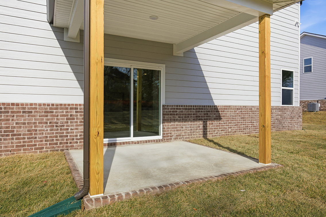 A house with a glass door.
