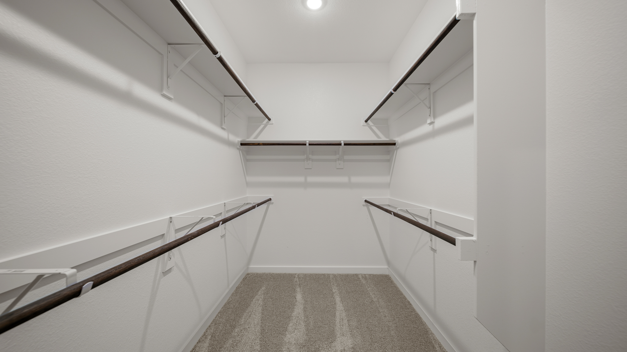 A white staircase in a building.