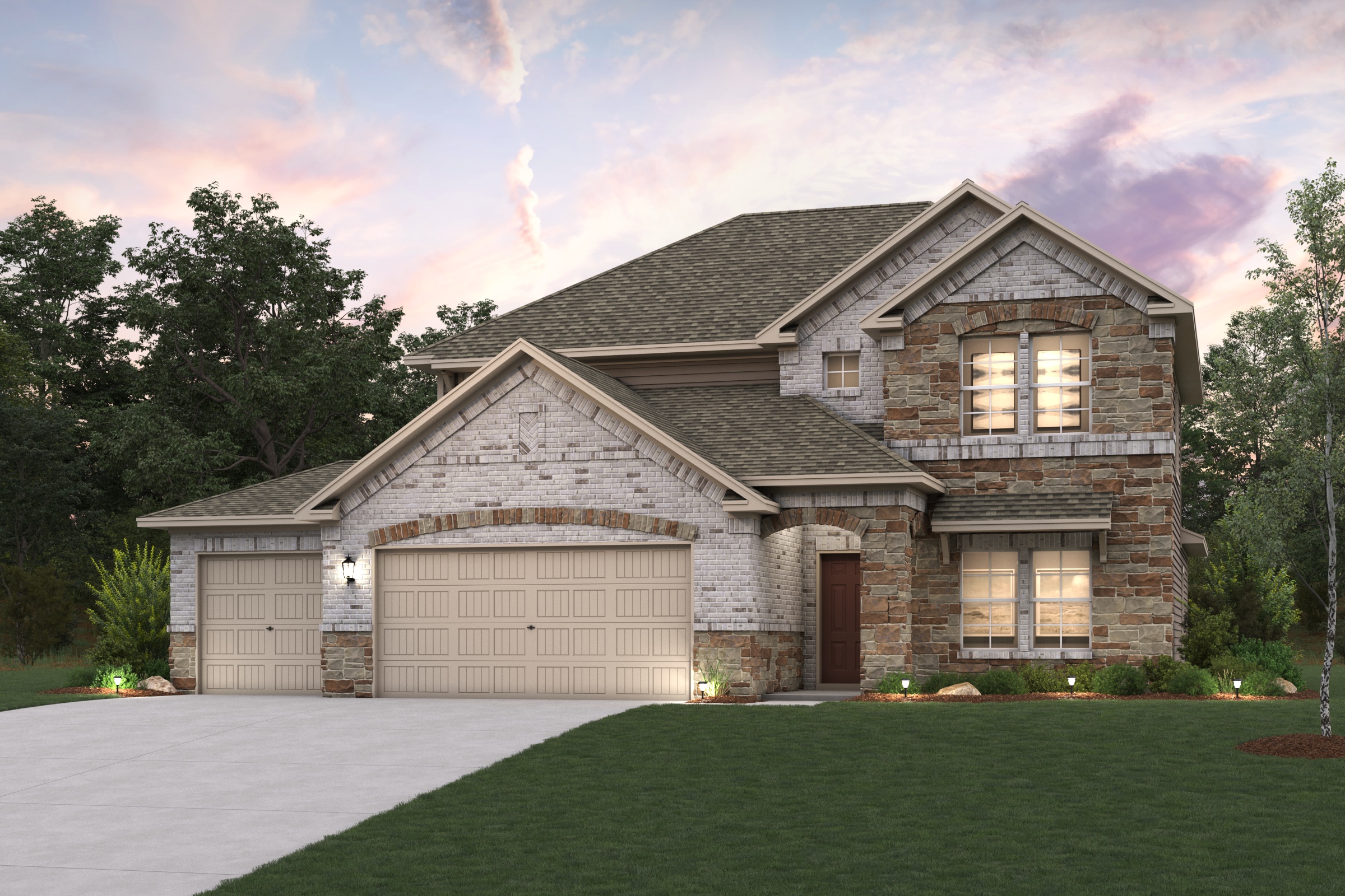 A house with a garage.