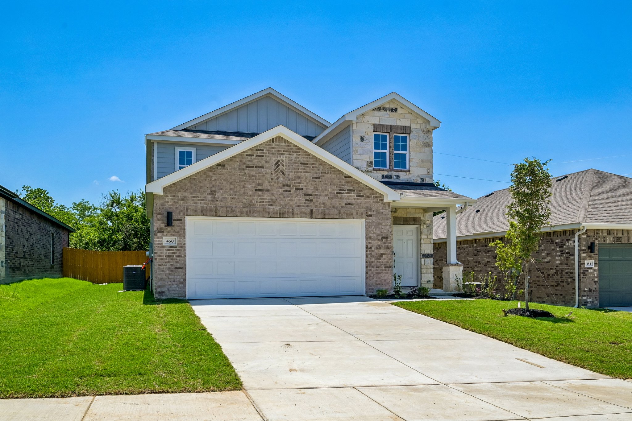 A house with a garage.