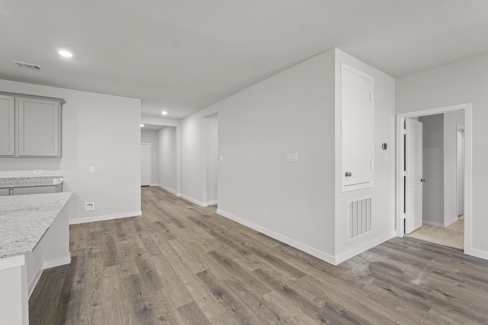 A room with white walls.