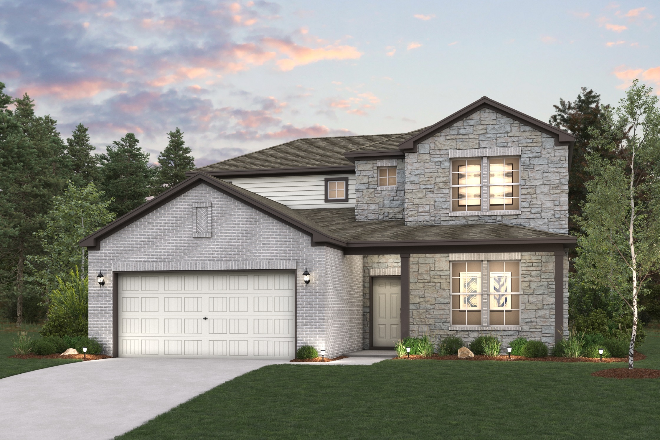 A house with a garage.