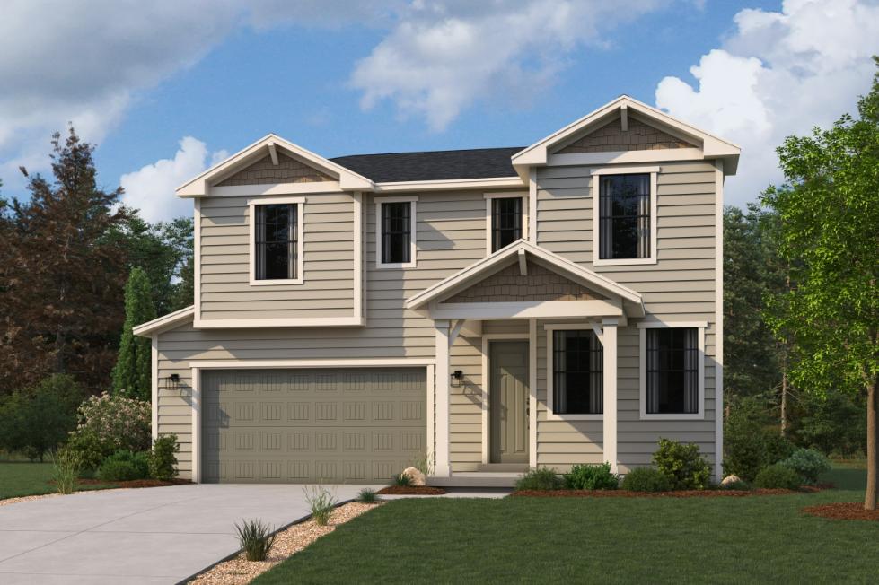 A house with a garage.