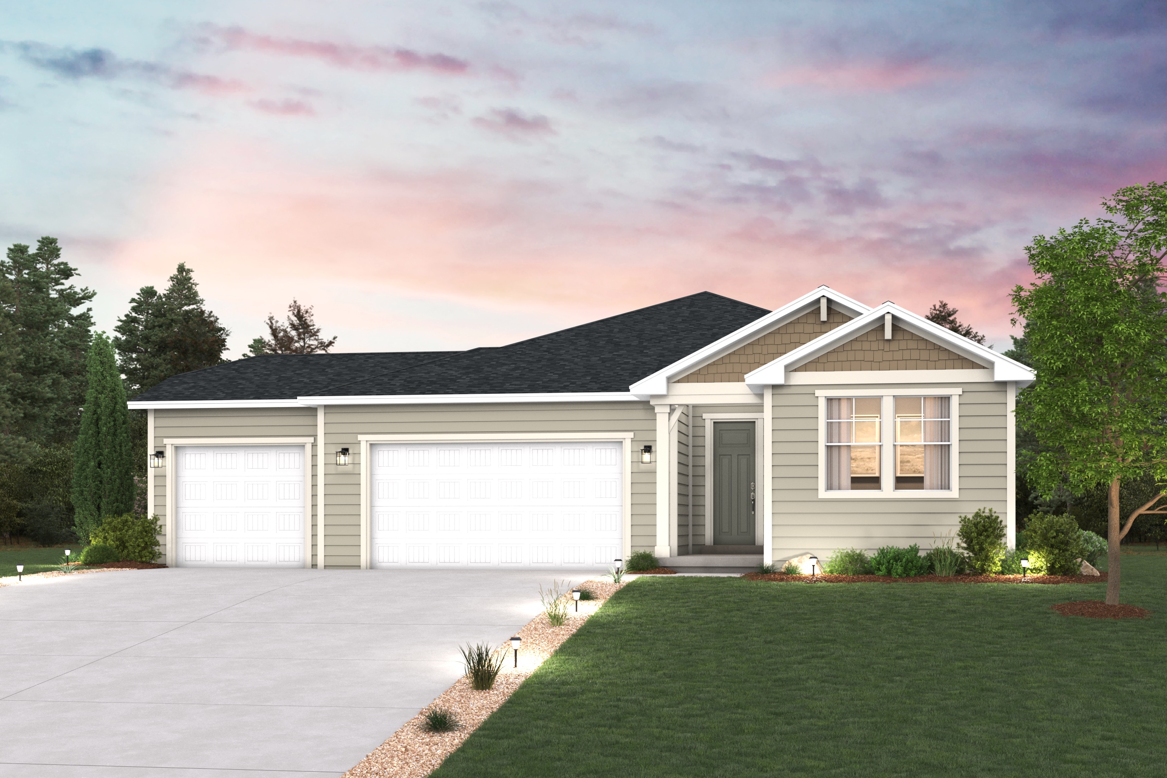 A house with a garage.