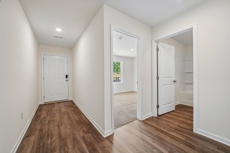 A room with white doors.