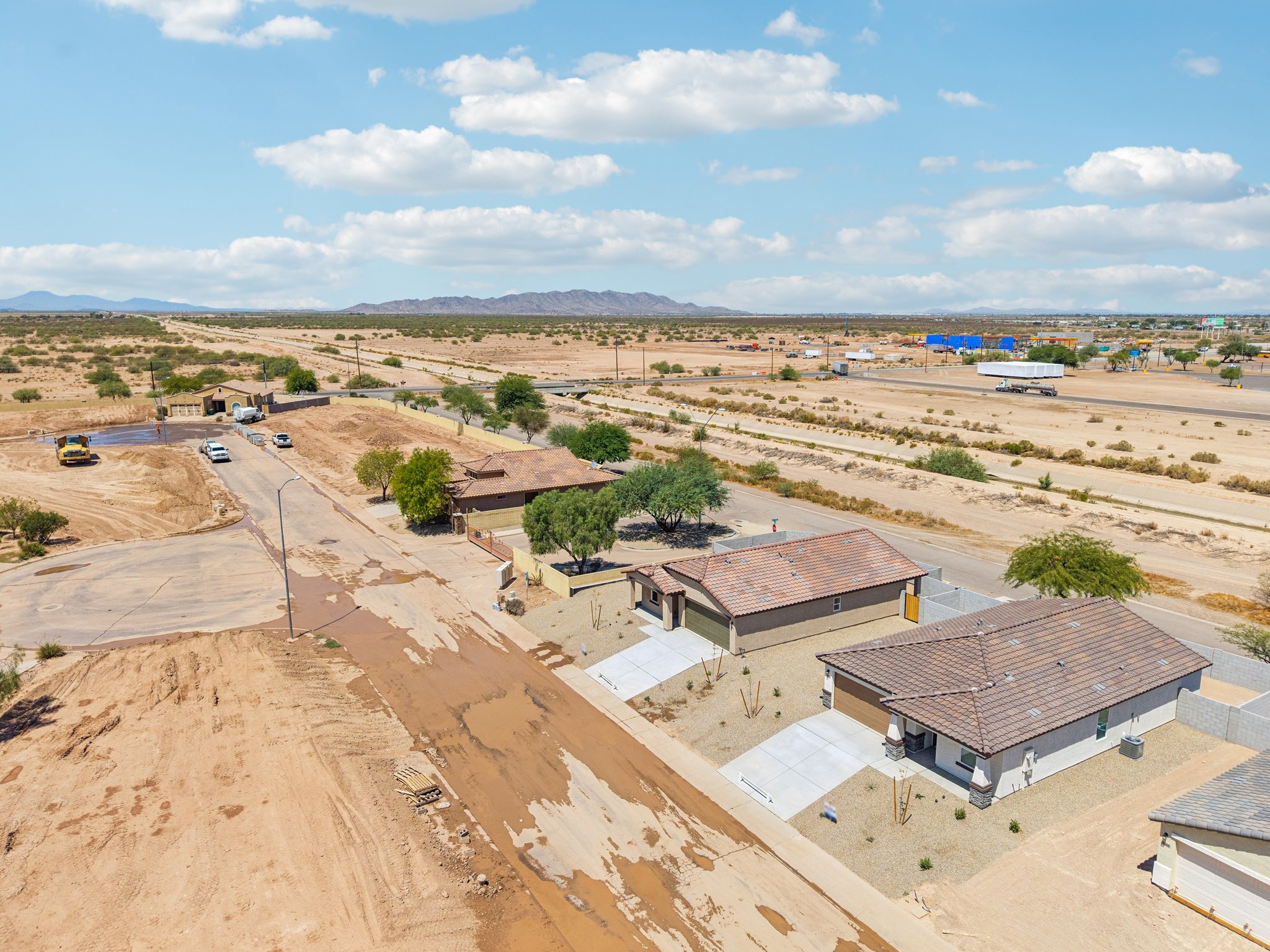 A high angle view of a road.