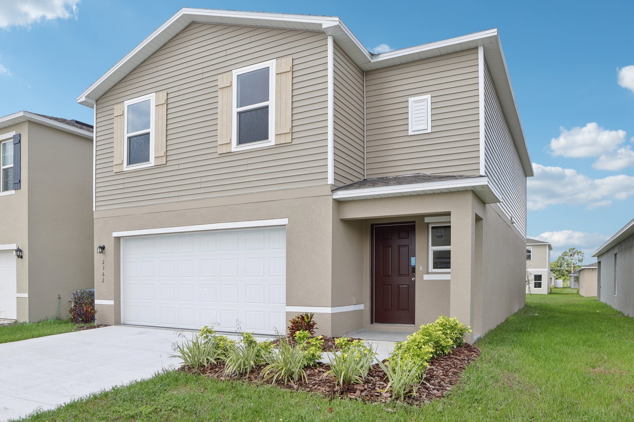 A house with a garage.