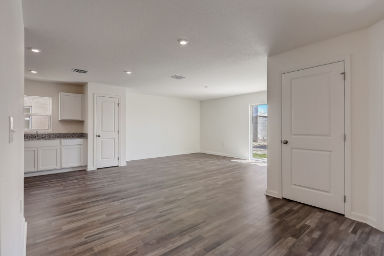 A large empty kitchen.