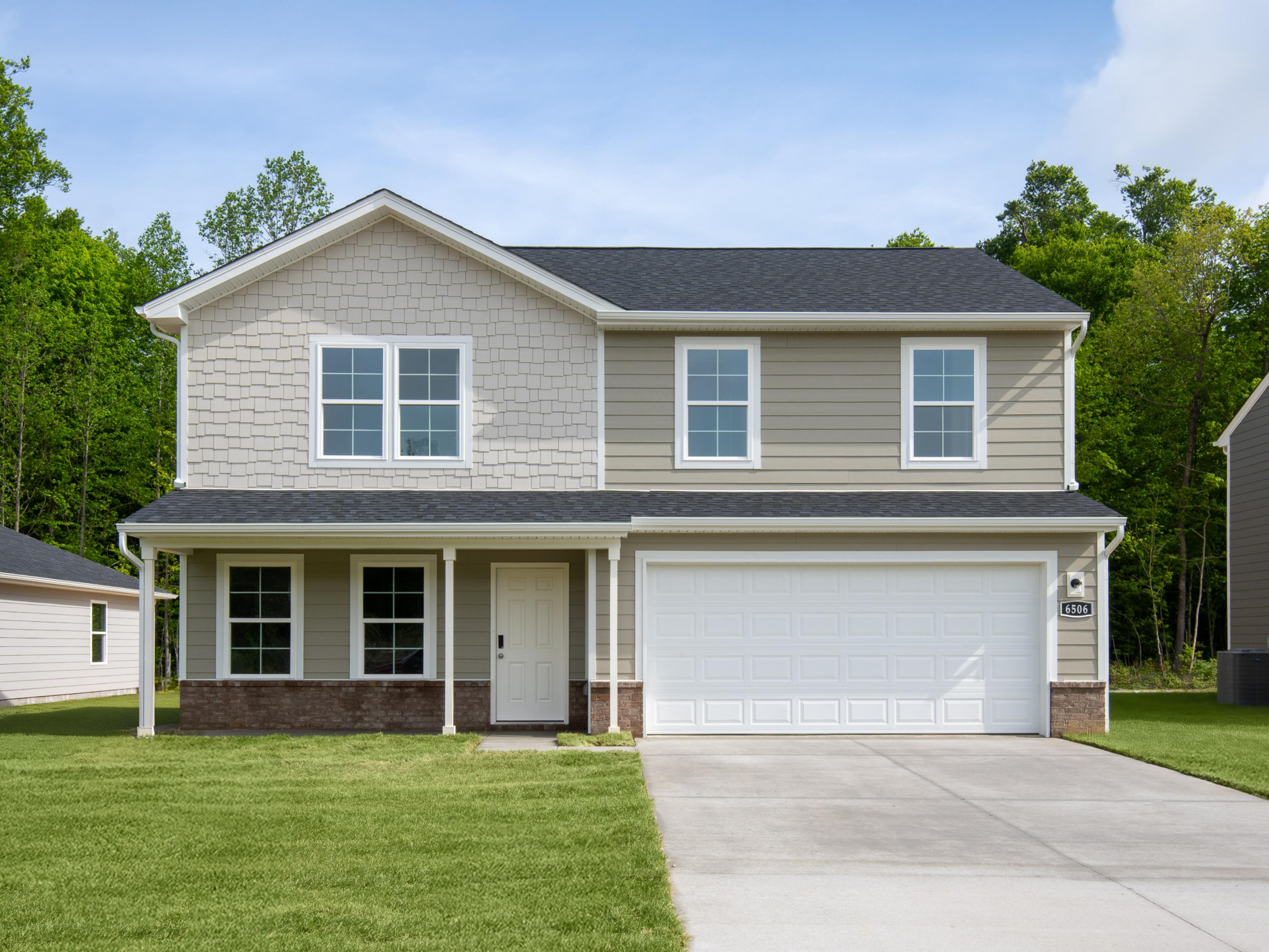 A house with a garage.