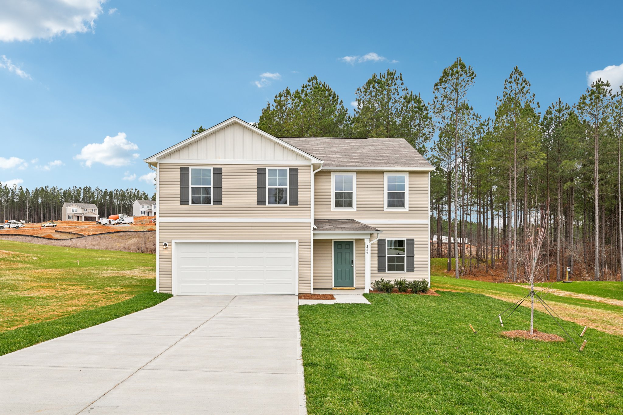 A house with a driveway.