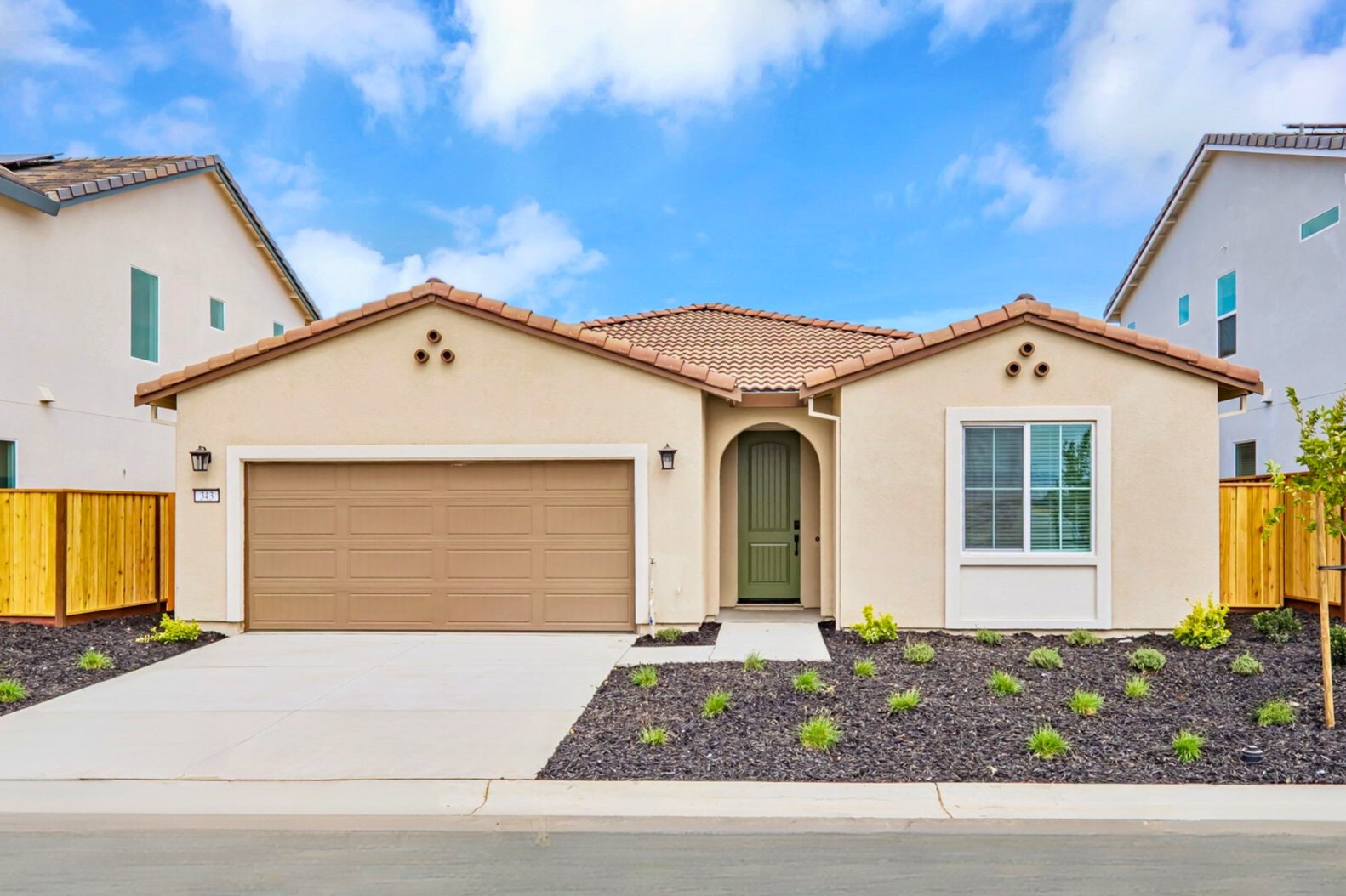A house with a garage.